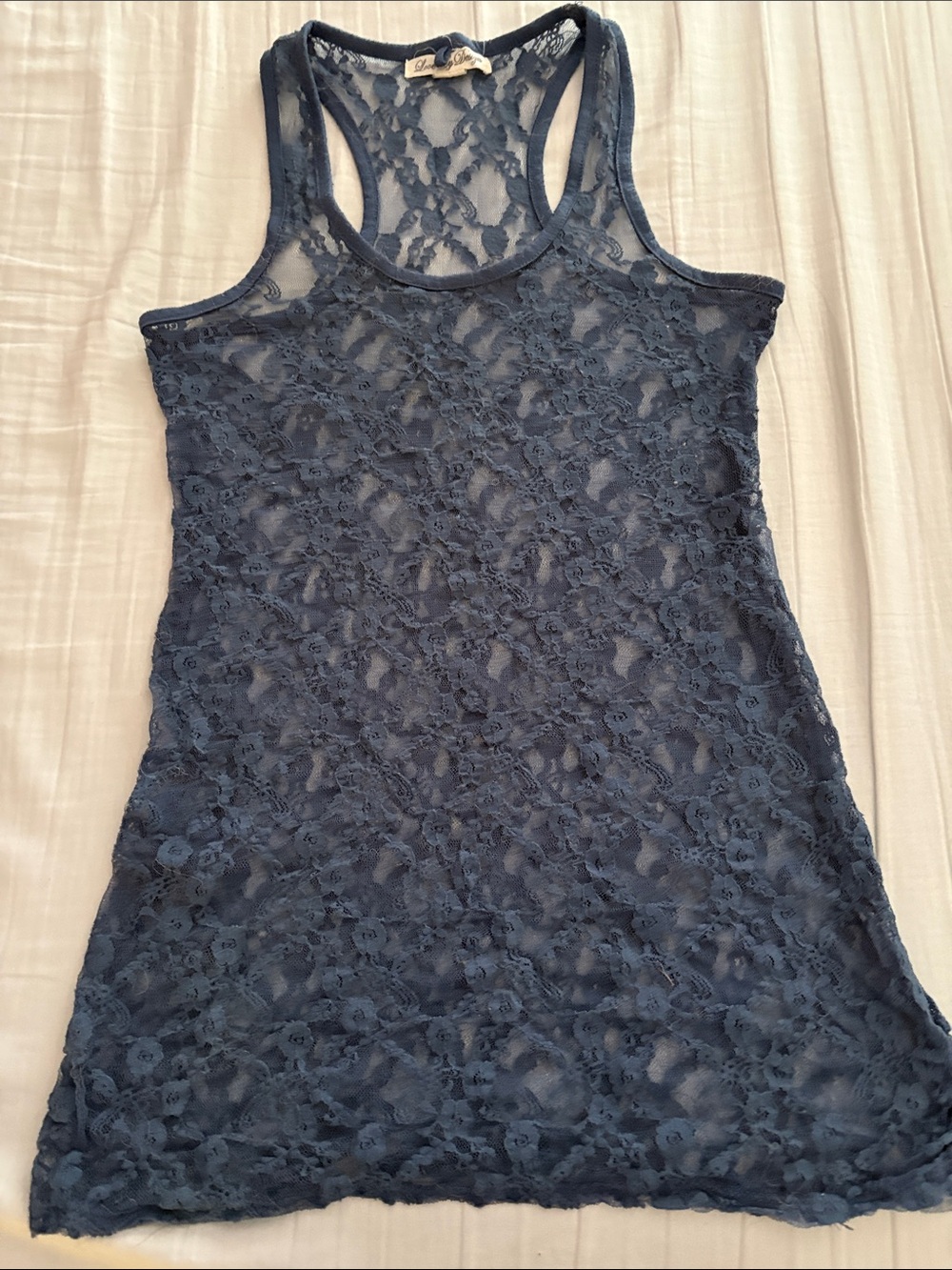 Love By Design Blue Lace Racerback Tank